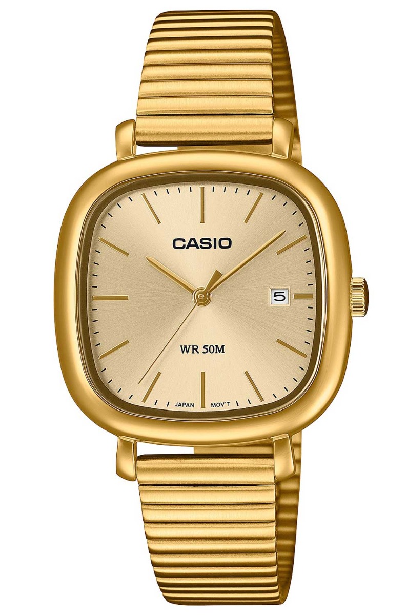 Casio Timeless 30mm LTP-B166G-9AVEF - Quartz - Guld - Damklocka - Rostfri stål - Härdat mineralglas