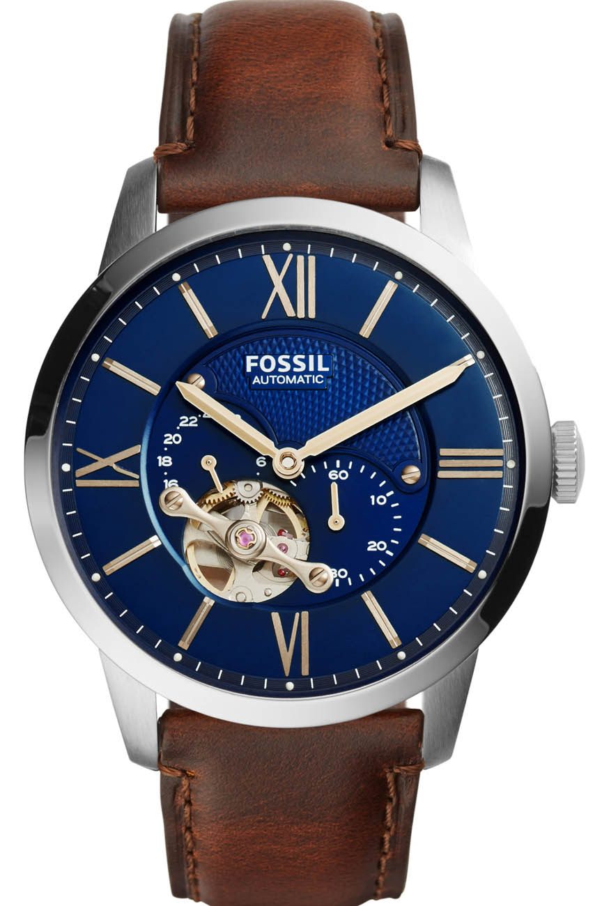 Fossil Townsman Automatic ME3110 - Automatisk - Silver - Herrklocka - Läder - Härdat mineralglas