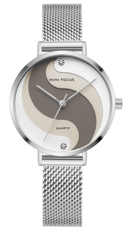 Mini Focus Lady River Mesh 0291 - Quartz - Silver - Damklocka - Mesh - Härdat mineralglas