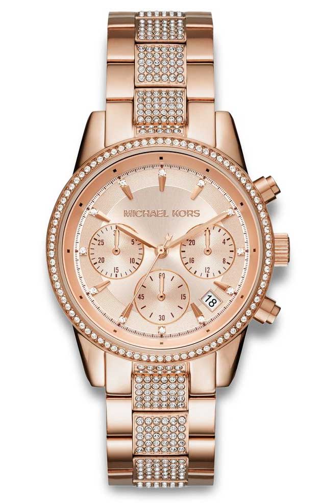 Michael Kors Bryant MK6485 - Quartz - Rött guld - Damklocka - Rostfri stål - Härdat mineralglas