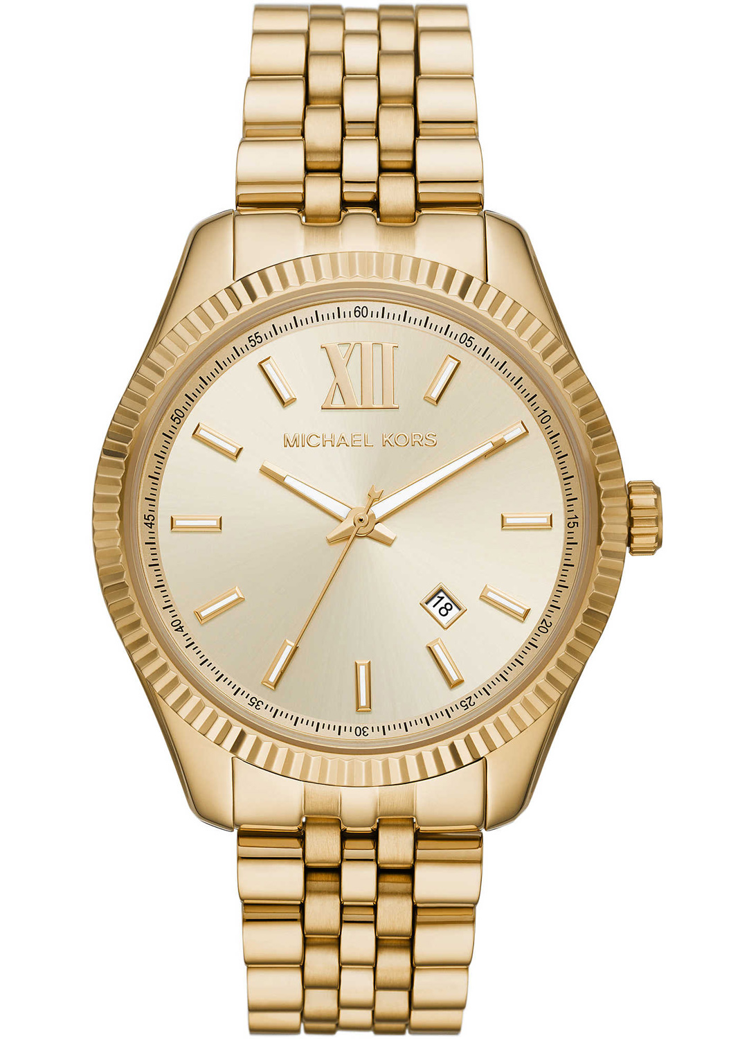 Michael Kors Lexington MK8857 - Quartz - Guld - Herrklocka - Rostfri stål - Härdat mineralglas