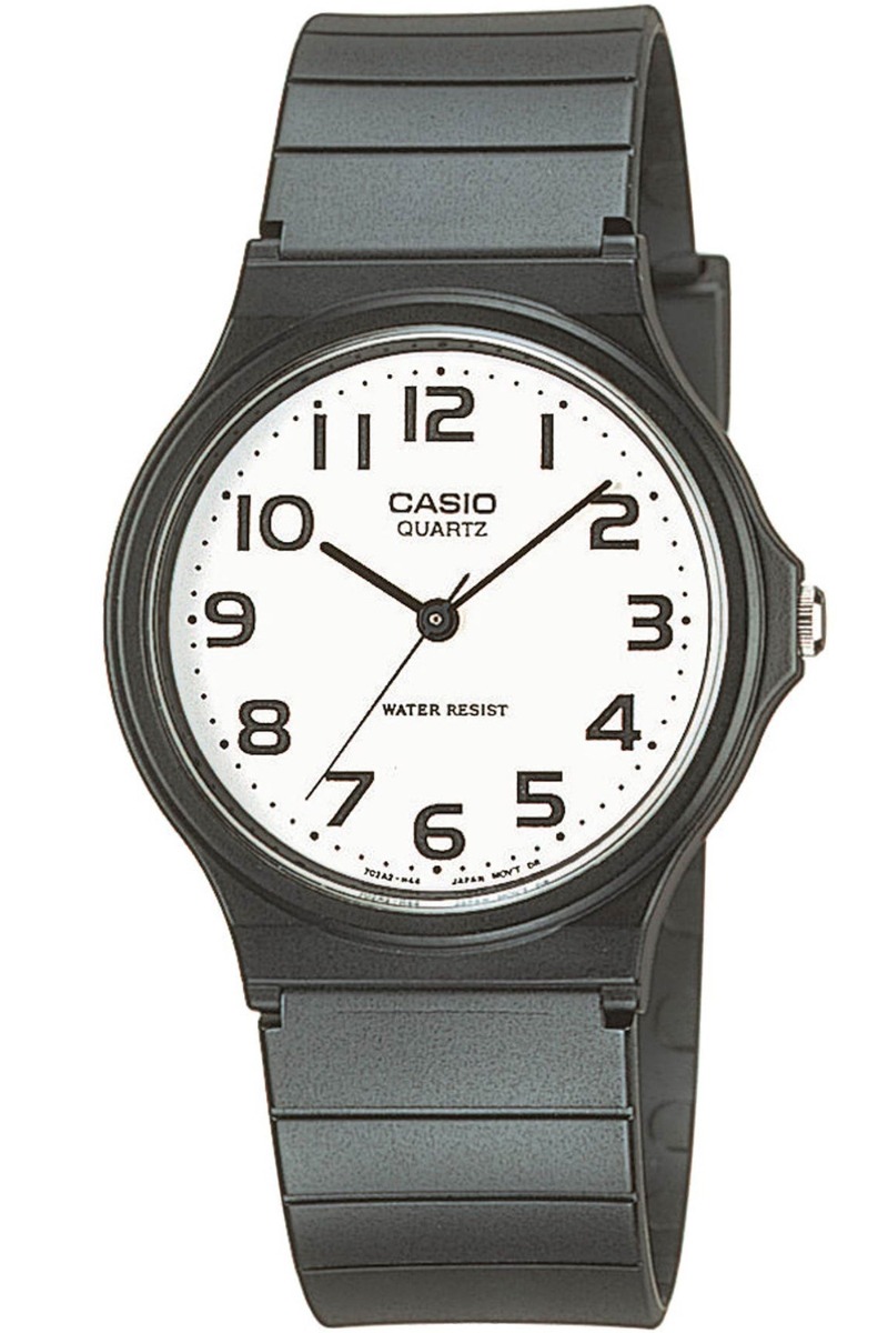 Casio | Analog klocka med vit urtavla och arabiska siffror | MQ-24-7B2LEG - Quartz - Svart - Damklocka - Hartsled - Akryl
