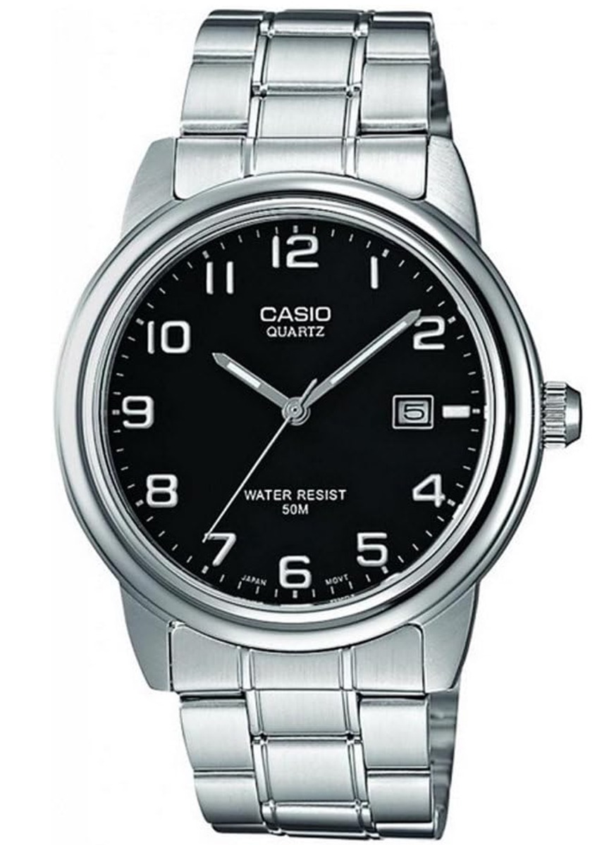 Casio | Analog klocka i rostfritt stål med datumvisning | MTP-1221A-1AVEG - Quartz - Silver - Herrklocka - Rostfri stål - Härdat mineralglas
