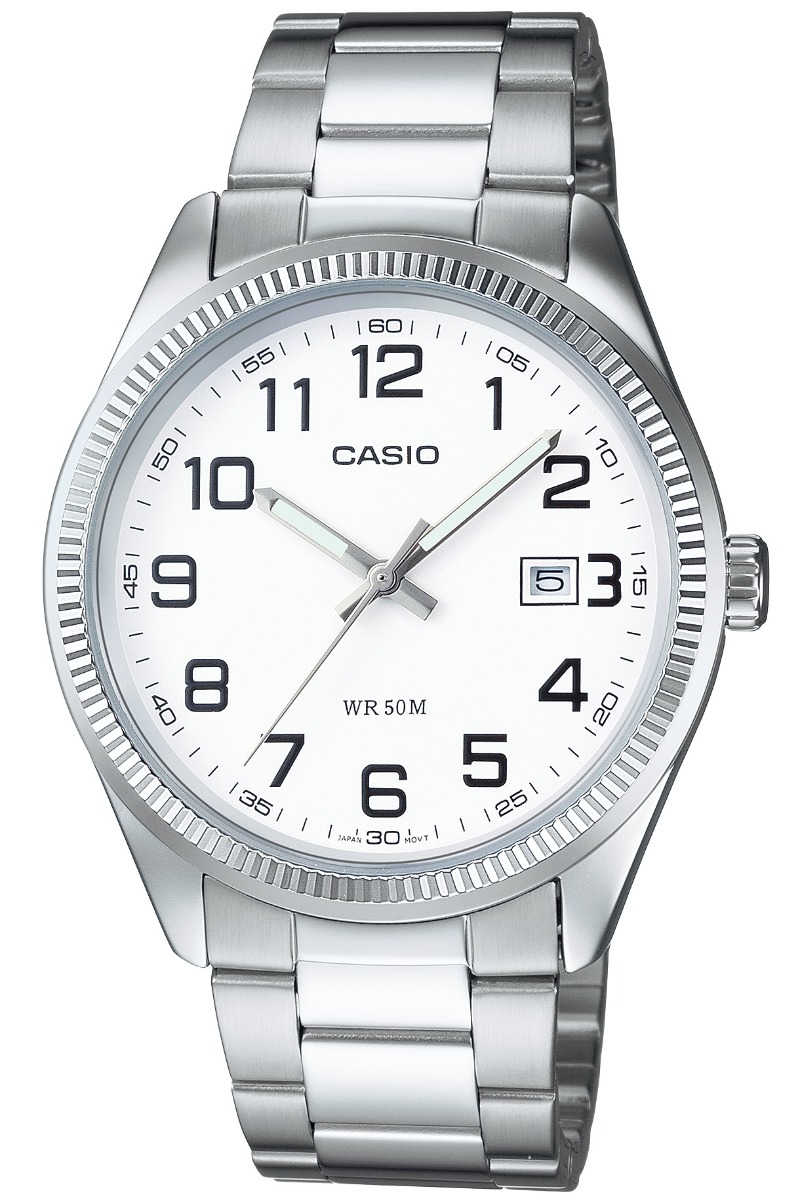 Casio Timeless White Dial - Quartz - Silver - Herrklocka - Rostfri stål - Härdat mineralglas
