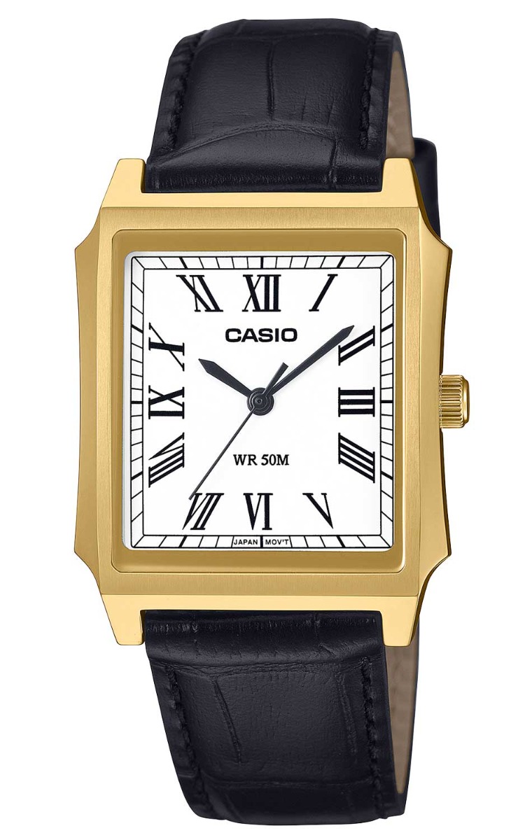 Casio Timeless MTP-B190GL-7BVEF - Quartz - Guld - Unisex - Läder - Härdat mineralglas