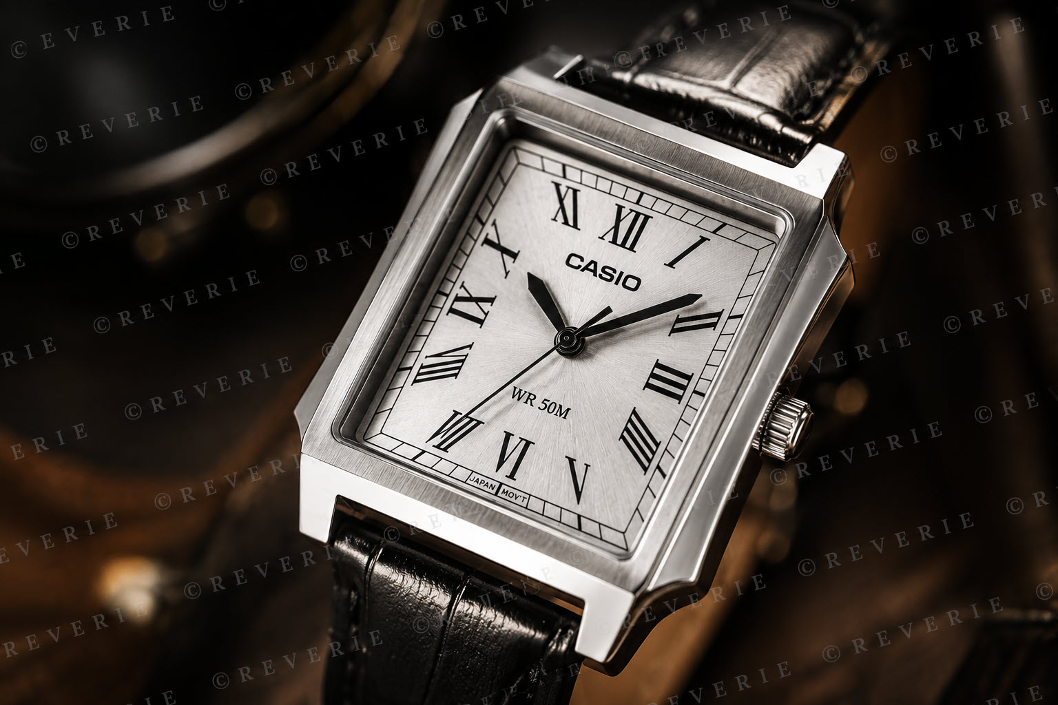Casio Vintage Black Leather 31mm - Quartz - Silver - Herrklocka - Läder - Härdat mineralglas
