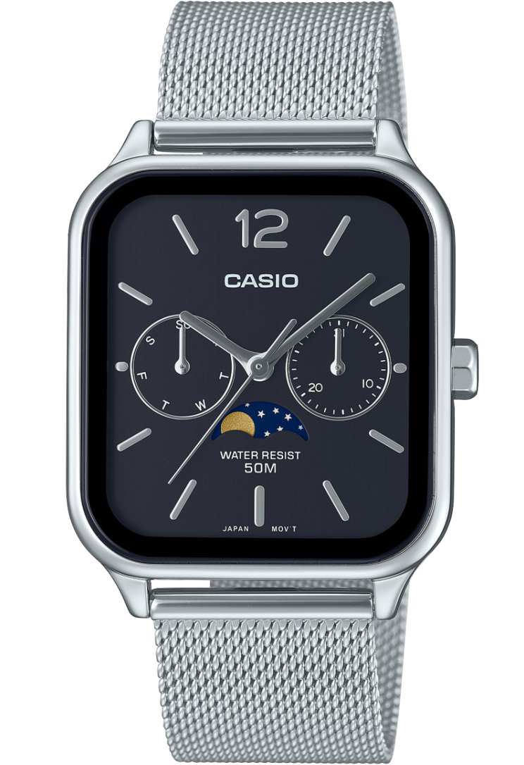 Casio Collection MTP-M305M-1AVER - Quartz - Silver - Damklocka - Mesh - Härdat mineralglas