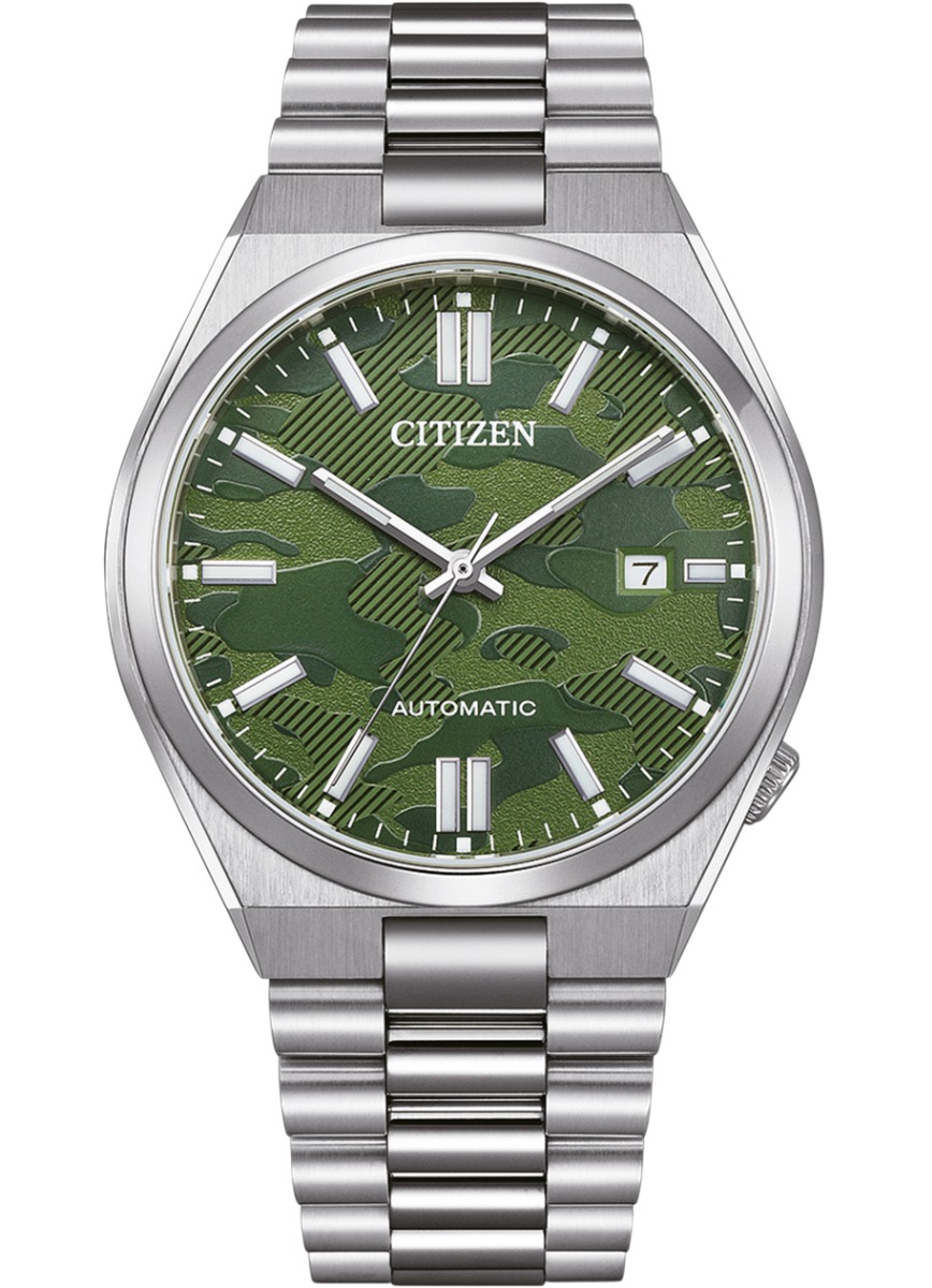 Citizen Tsuyosa automatisk herrklocka med kamouflage urtavla och stållänk | NJ0159-86X - Automatisk - Silver - Herrklocka - Rostfri stål - Safir