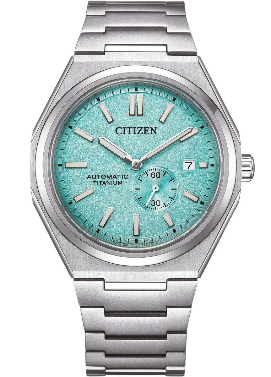 Citizen Automatic titan herrklocka med mintgrön urtavla och mekaniskt urverk | NJ0180-80M - Automatisk - Silver - Herrklocka - Rostfri stål - Safir