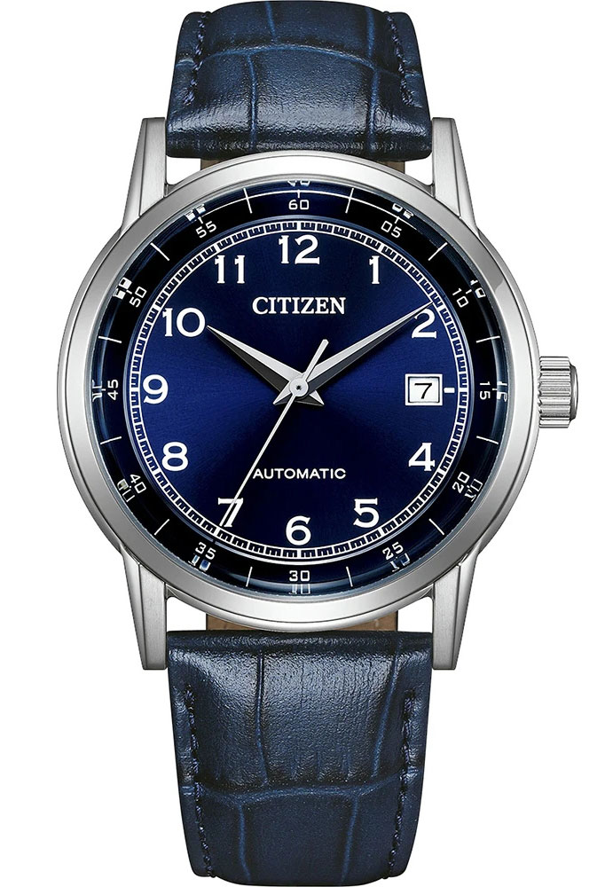 Citizen Automatic Mens NJ0210-13L - Automatisk - Silver - Herrklocka - Läder - Härdat mineralglas