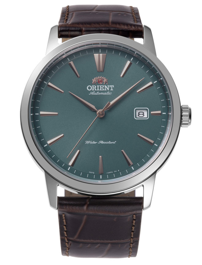 Orient Bambino RA-AC0F13E - Automatisk - Silver - Herrklocka - Läder - Härdat mineralglas
