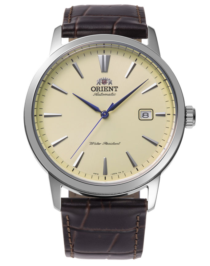 Orient Bambino RA-AC0F16S - Automatisk - Silver - Herrklocka - Läder - Härdat mineralglas