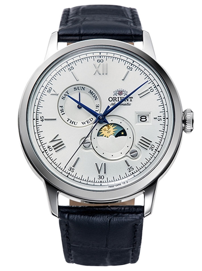 Orient Bambino RA-AK0802S - Automatisk - Silver - Herrklocka - Läder - Härdat mineralglas