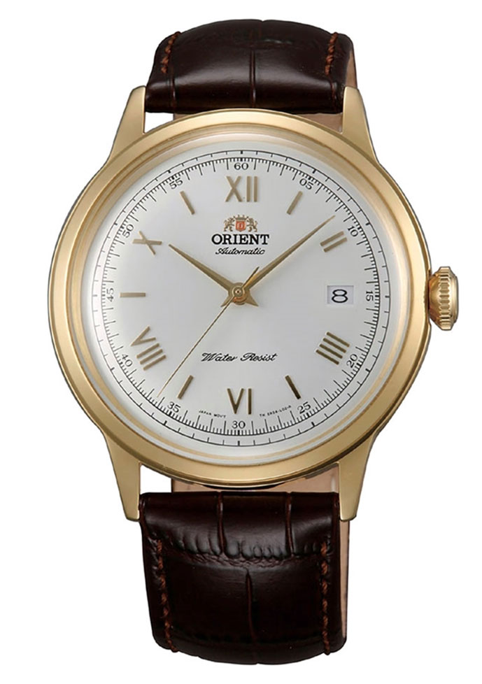 Orient Bambino TAC00007W - Automatisk - Guld - Herrklocka - Läder - Härdat mineralglas