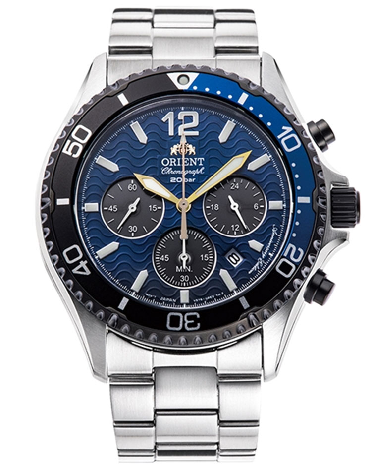 Orient Sports Mako Solar Chronograph Limited Edition RA-TX0208L - Automatisk - Silver - Herrklocka - Rostfri stål - Safir