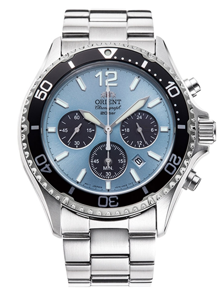 Orient Sports Mako Solar Chronograph RA-TX0206L - Automatisk - Silver - Herrklocka - Rostfri stål - Safir