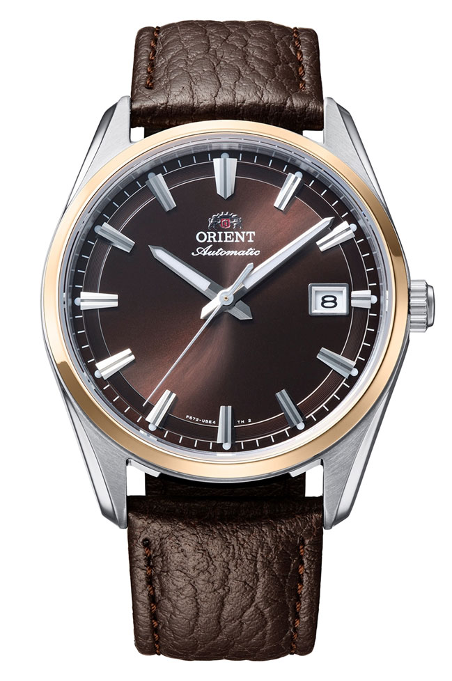 Orient Stretto Date RA-AC0R03Y - Automatisk - Silver - Herrklocka - Läder - Safir
