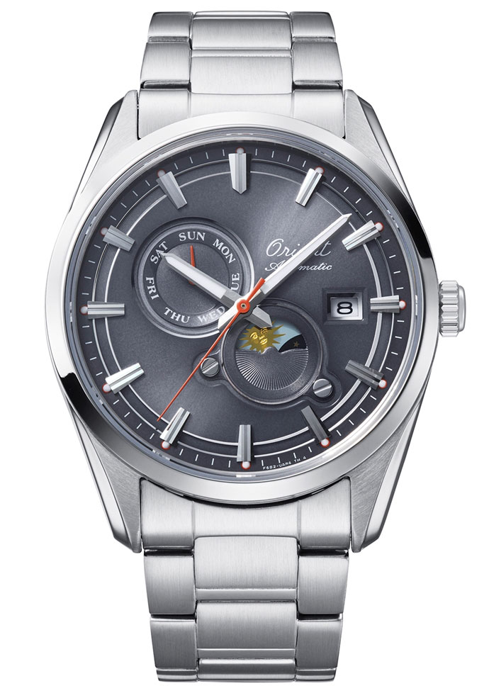 Orient Stretto Sun & Moon 75 Anniversary RA-AK0311N - Automatisk - Silver - Herrklocka - Rostfri stål - Safir