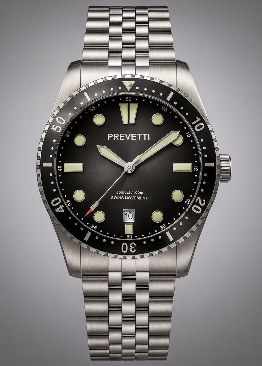 Prevetti Urbane Proxima Swiss Movement PR1701 - Quartz - Silver - Herrklocka - Rostfri stål - Safir