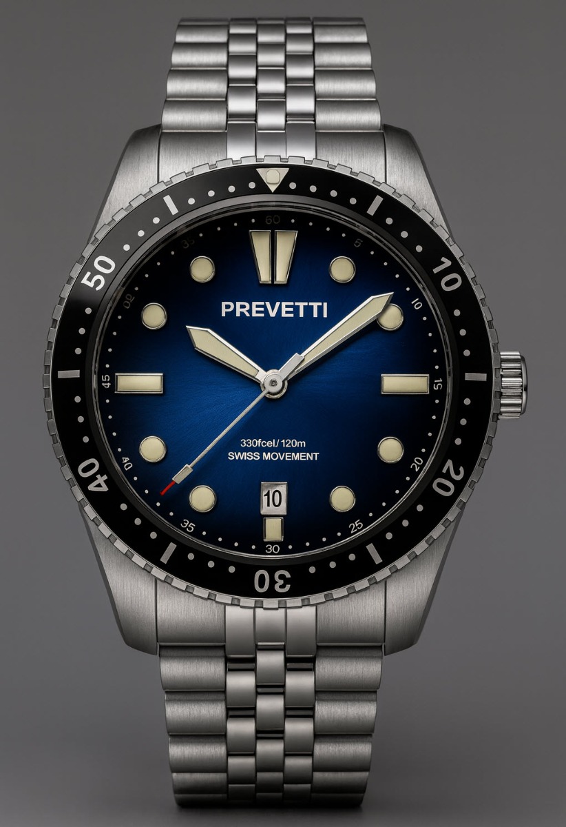 Prevetti Urbane Proxima Swiss Movement PR1702 - Quartz - Silver - Herrklocka - Rostfri stål - Safir