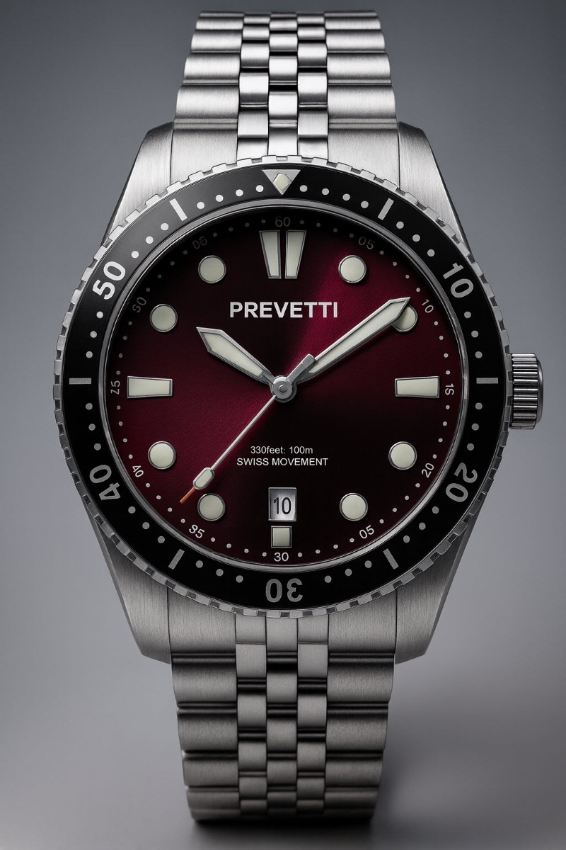 Prevetti Urbane Proxima Swiss Movement PR1704 - Quartz - Silver - Herrklocka - Rostfri stål - Safir