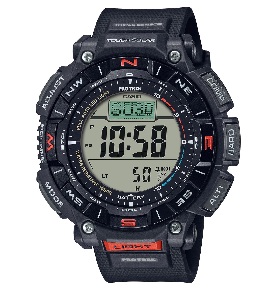 Casio Pro Trek PRG-340-1ER - Digitalt - Svart - Herrklocka - Hartsled - Härdat mineralglas