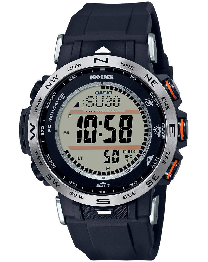 Casio | Digital Pro Trek-klocka med trippelsensorteknik och ABC-funktioner | PRW-30-1AER - Digitalt - Svart - Herrklocka - Harts - Härdat mineralglas