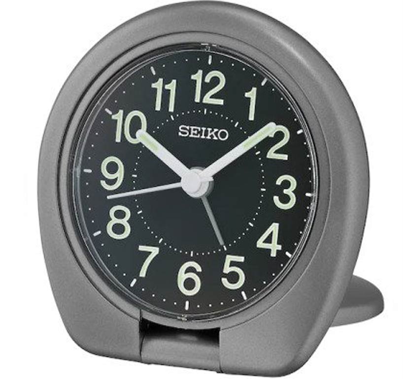 Seiko Travel Clock QHT018T - Quartz - Svart - - - Akryl