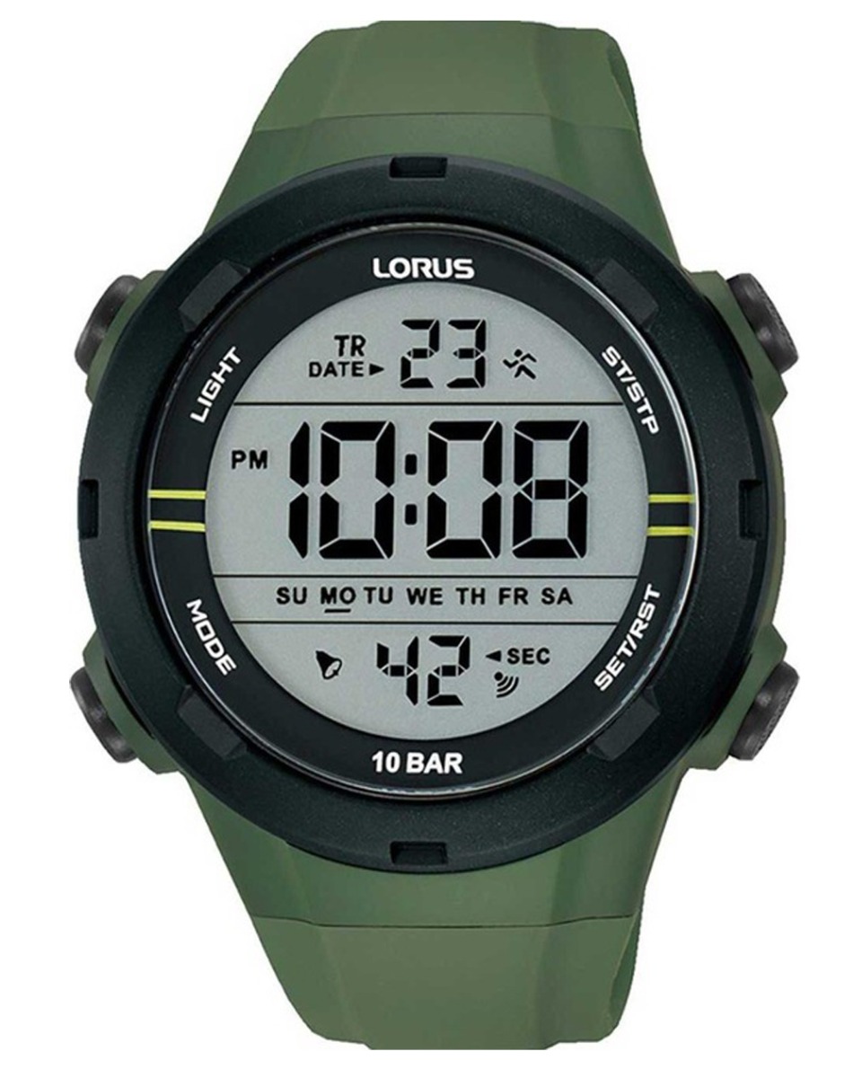 Lorus Sports R2305QX9 - Digitalt - Grön - Herrklocka - Silikon - Akryl