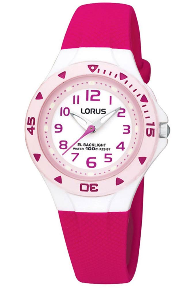 Lorus Kids R2339DX9 - Quartz - Vit - Barnklocka - Gummi - Akryl