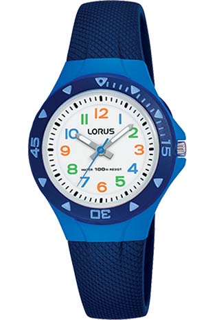 Lorus Kids R2347MX9 - Quartz - Blå - Barnklocka - Gummi - Akryl