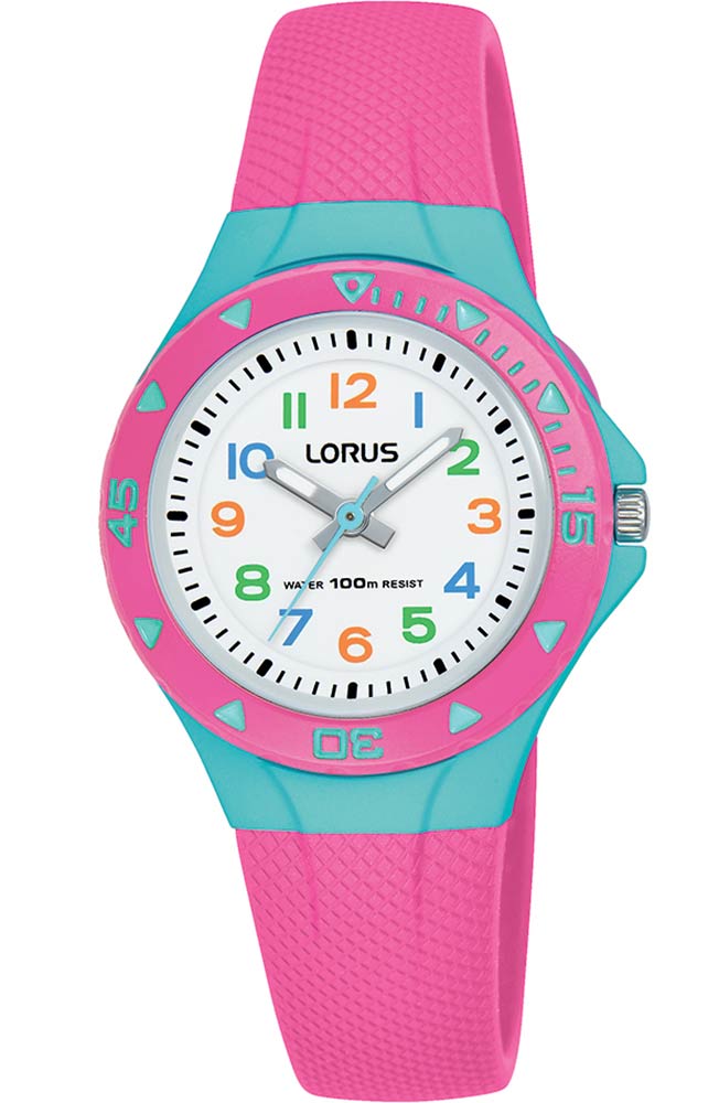 Lorus Kids R2351MX9 - Quartz - Rosa - Barnklocka - Gummi - Akryl