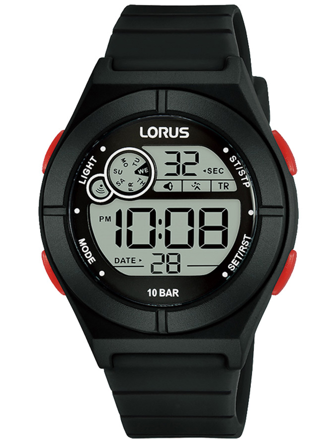 Lorus Ladies R2363NX9 - Digitalt - Svart - Damklocka - Silikon - Akryl