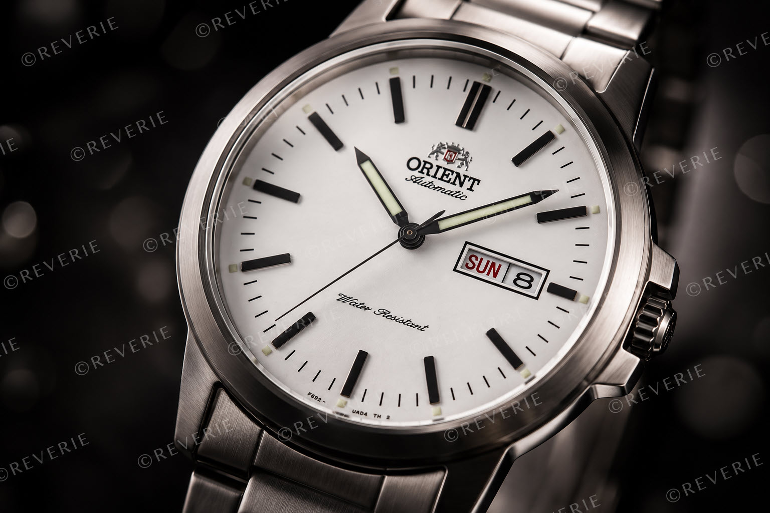 Orient Automatic Day-Date Steel White 41mm - Automatisk - Silver - Herrklocka - Rostfri stål - Härdat mineralglas
