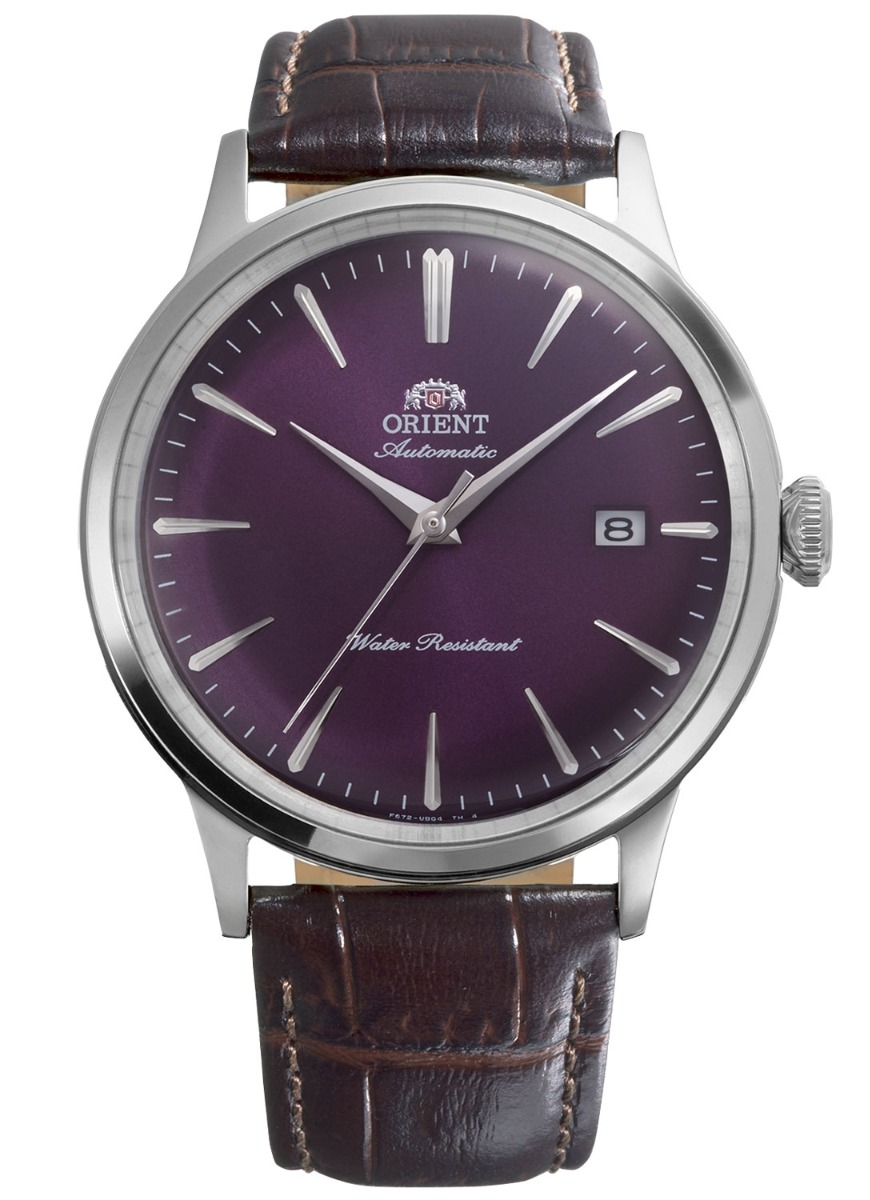 Orient Bambino RA-AC0032V - Automatisk - Silver - Herrklocka - Läder - Härdat mineralglas