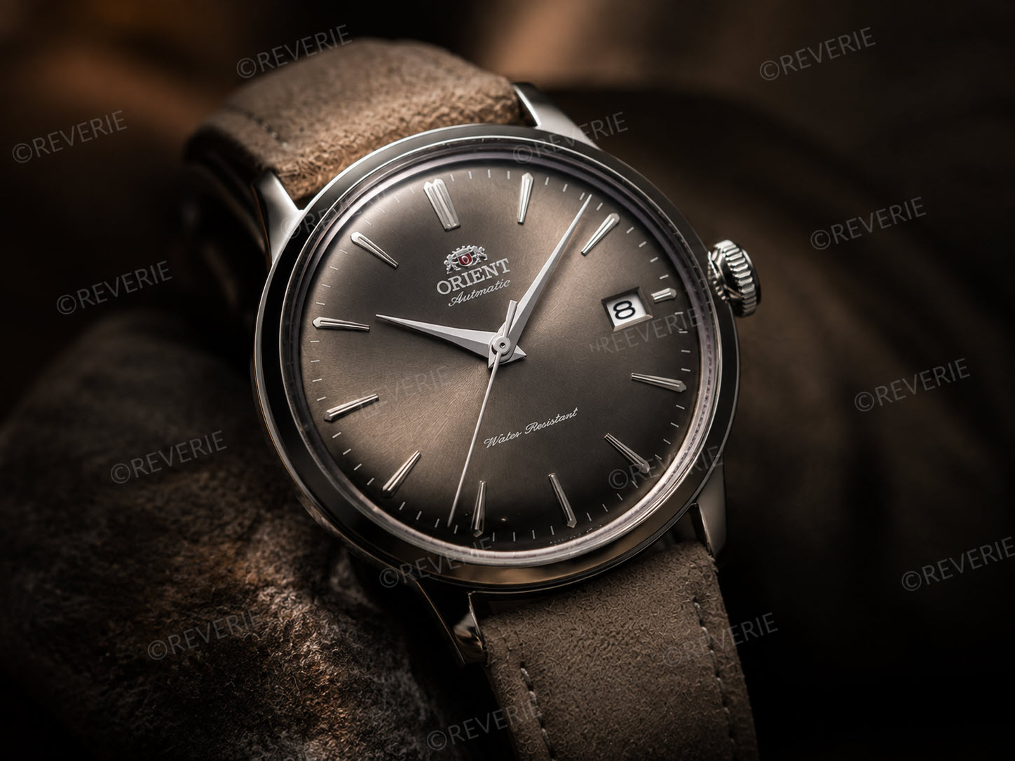 Orient Automatic Beige Leather 38mm - Automatisk - Silver - Herrklocka - Läder - Härdat mineralglas