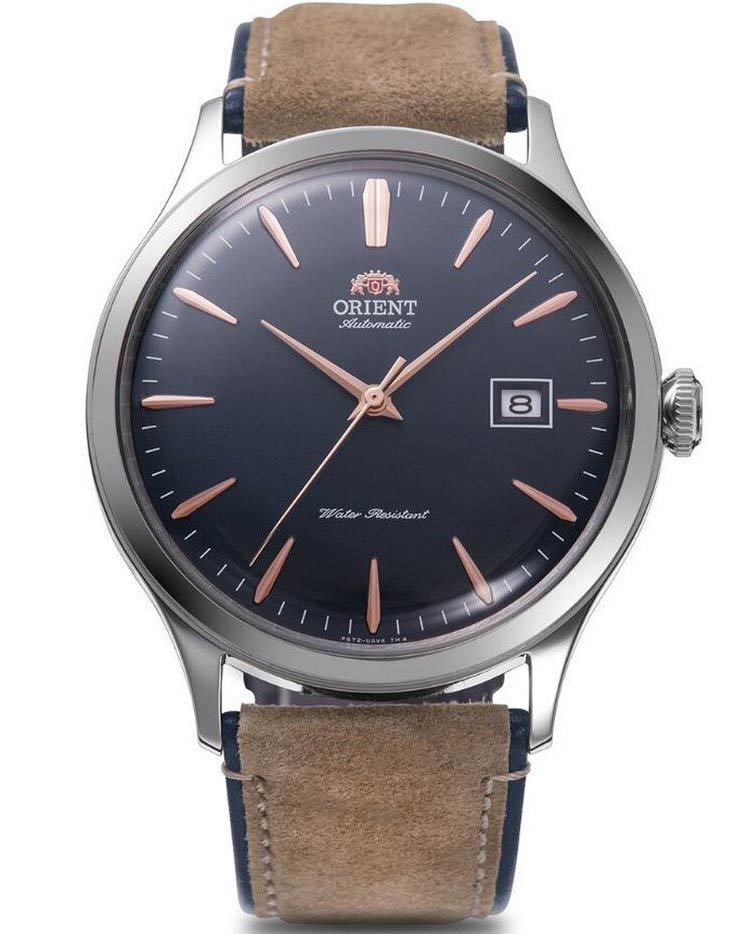 Orient Bambino RA-AC0P02L - Automatisk - Silver - Herrklocka - Läder - Härdat mineralglas