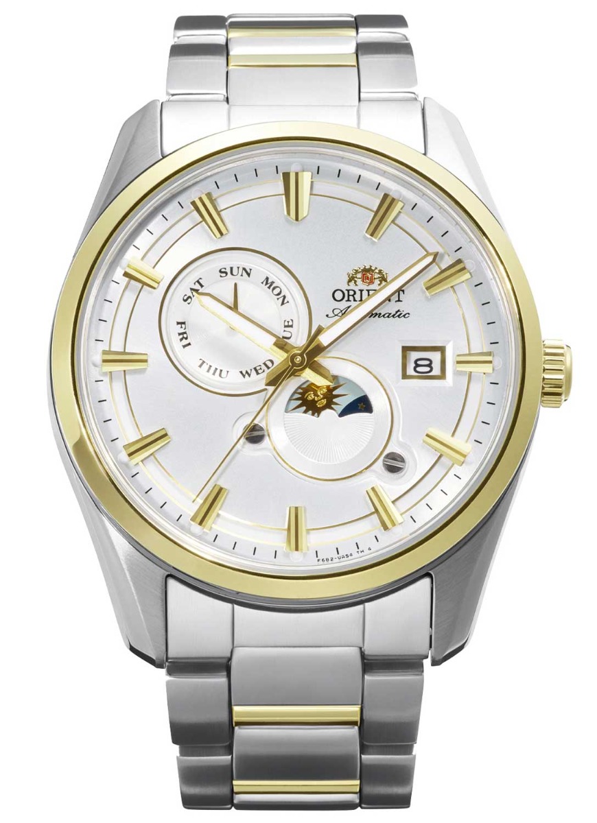 Orient Stretto Sun & Moon RA-AK0312S - Automatisk - Silver - Herrklocka - Rostfri stål - Safir