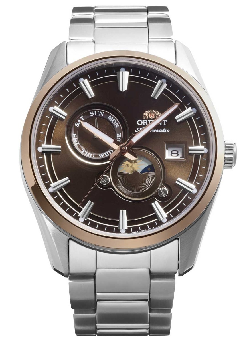 Orient Stretto Sun & Moon RA-AK0313Y - Automatisk - Silver - Herrklocka - Rostfri stål - Safir