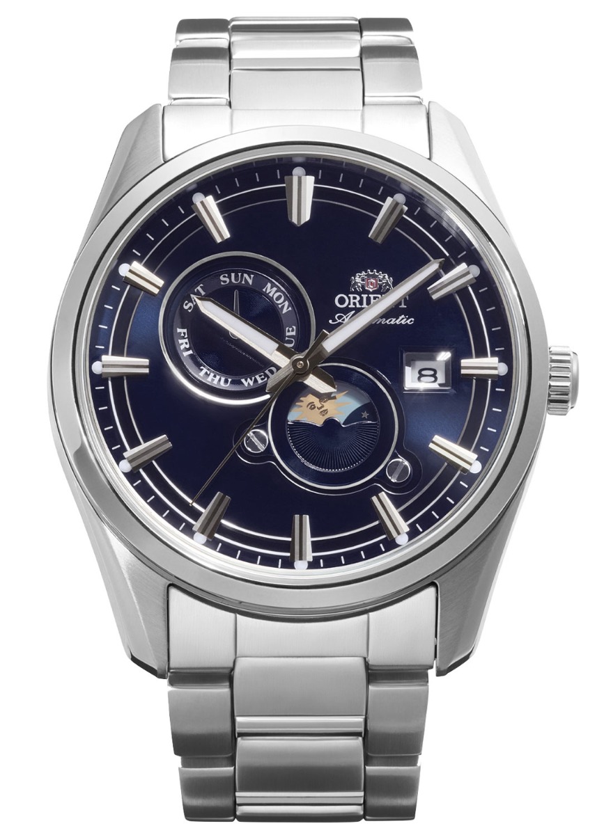 Orient Stretto Sun & Moon RA-AK0315L - Automatisk - Silver - Herrklocka - Rostfri stål - Safir