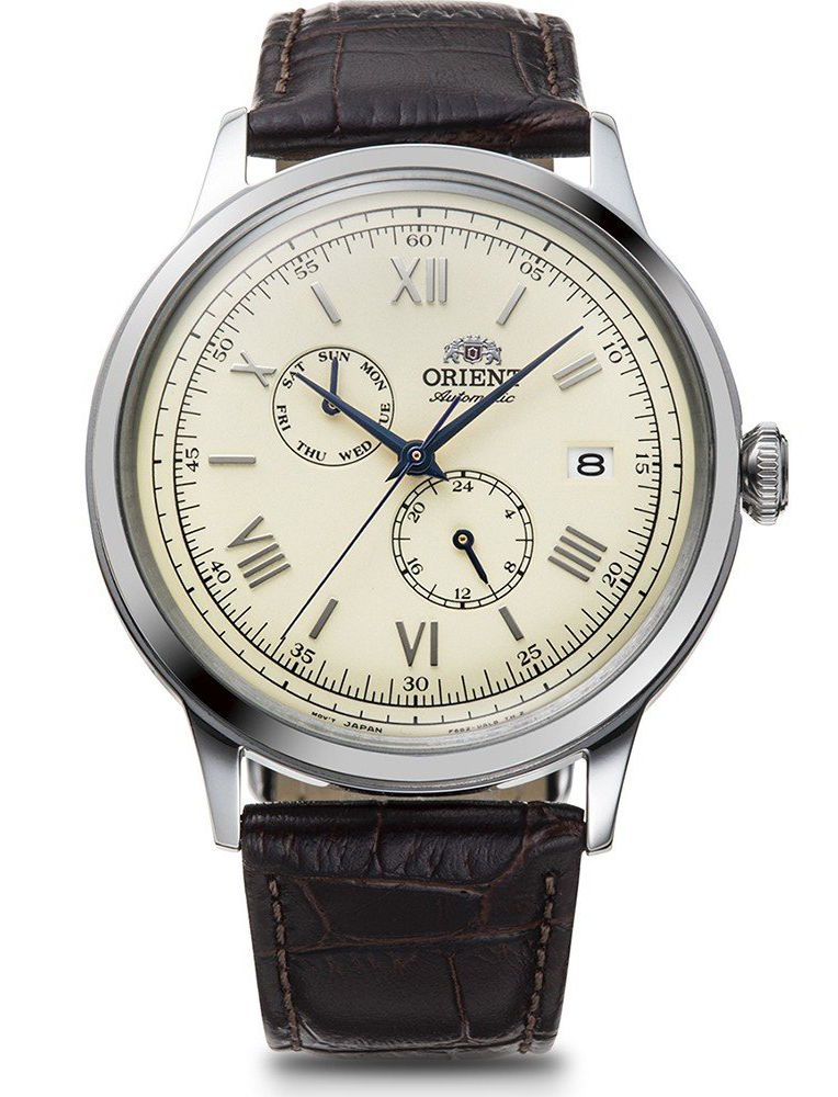 Orient Classic Bambino RA-AK0702Y - Automatisk - Silver - Herrklocka - Läder - Härdat mineralglas