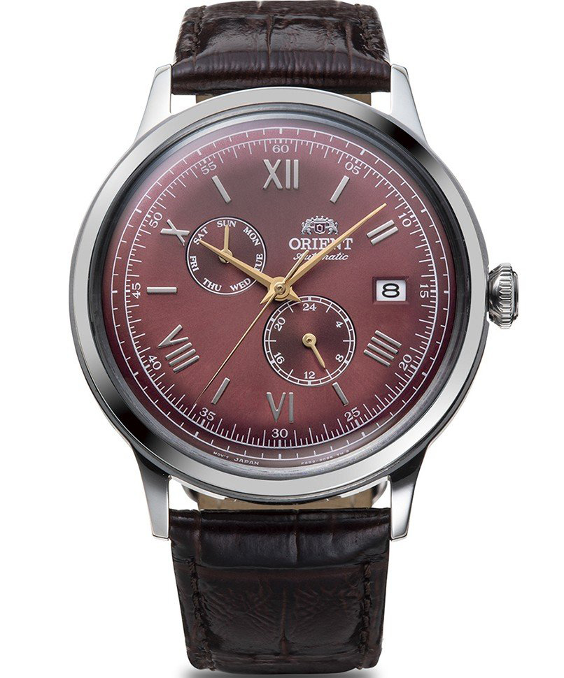 Orient Classic Bambino RA-AK0705R - Automatisk - Silver - Herrklocka - Läder - Härdat mineralglas