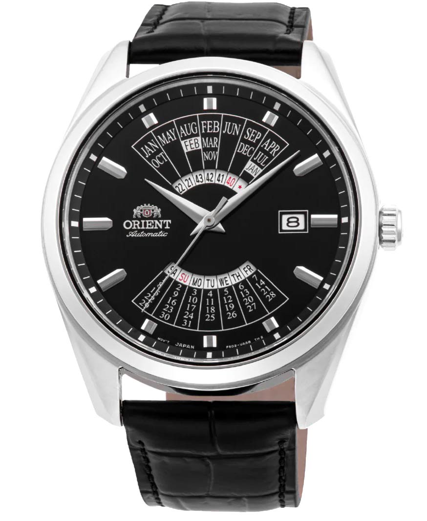 Orient Contemporary RA-BA0006B - Automatisk - Silver - Herrklocka - Läder - Härdat mineralglas