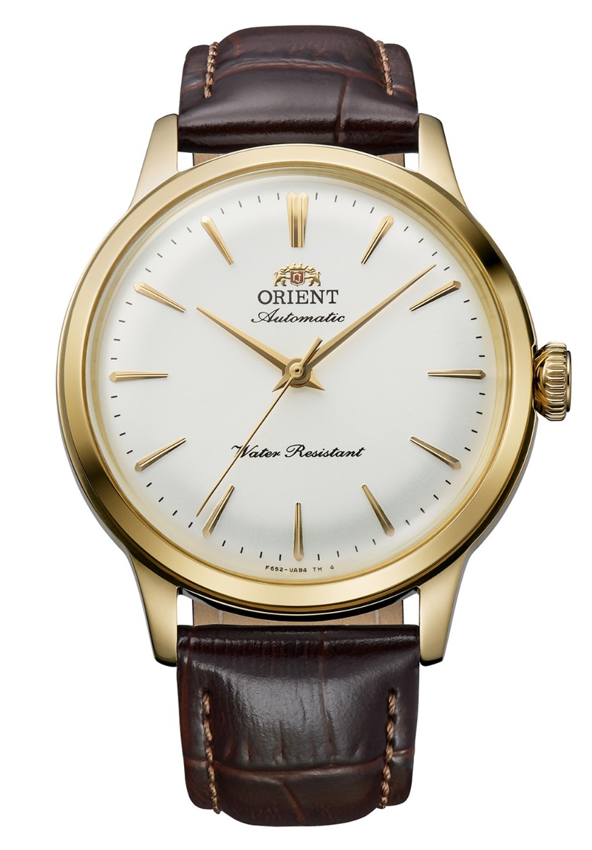 Orient Bambino - Automatisk - Guld - Herrklocka - Läder - Härdat mineralglas