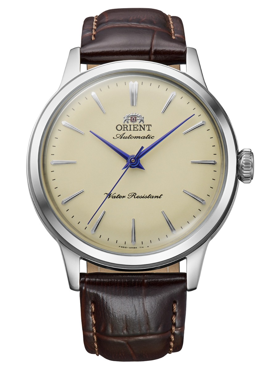 Orient Bambino RA-BB0104Y - Automatisk - Silver - Herrklocka - Läder - Härdat mineralglas