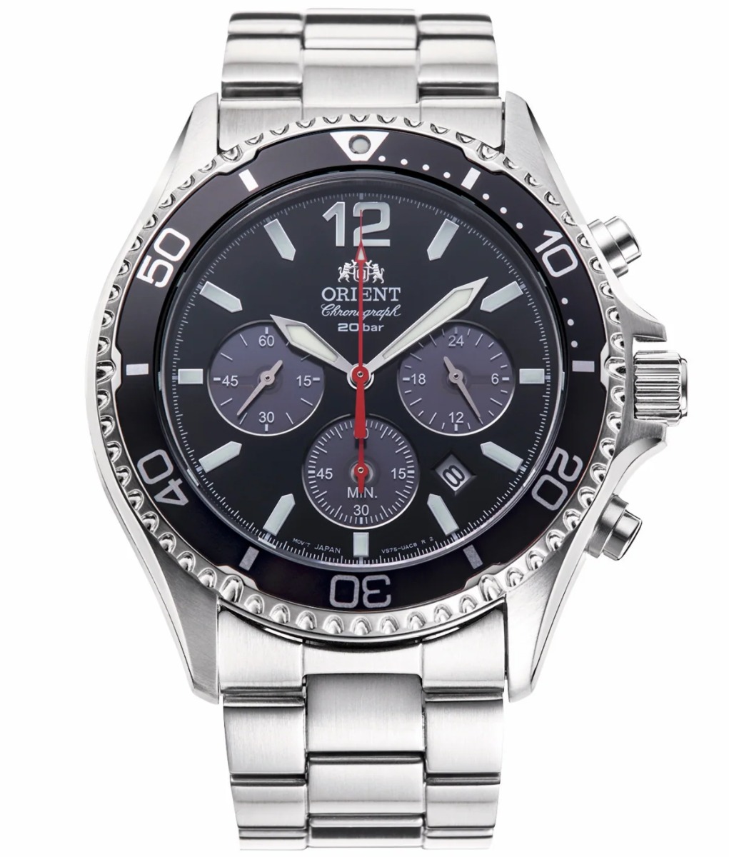 Orient Sports Mako Solar Chronograph RA-TX0202B - Quartz - Silver - Herrklocka - Rostfri stål - Safir
