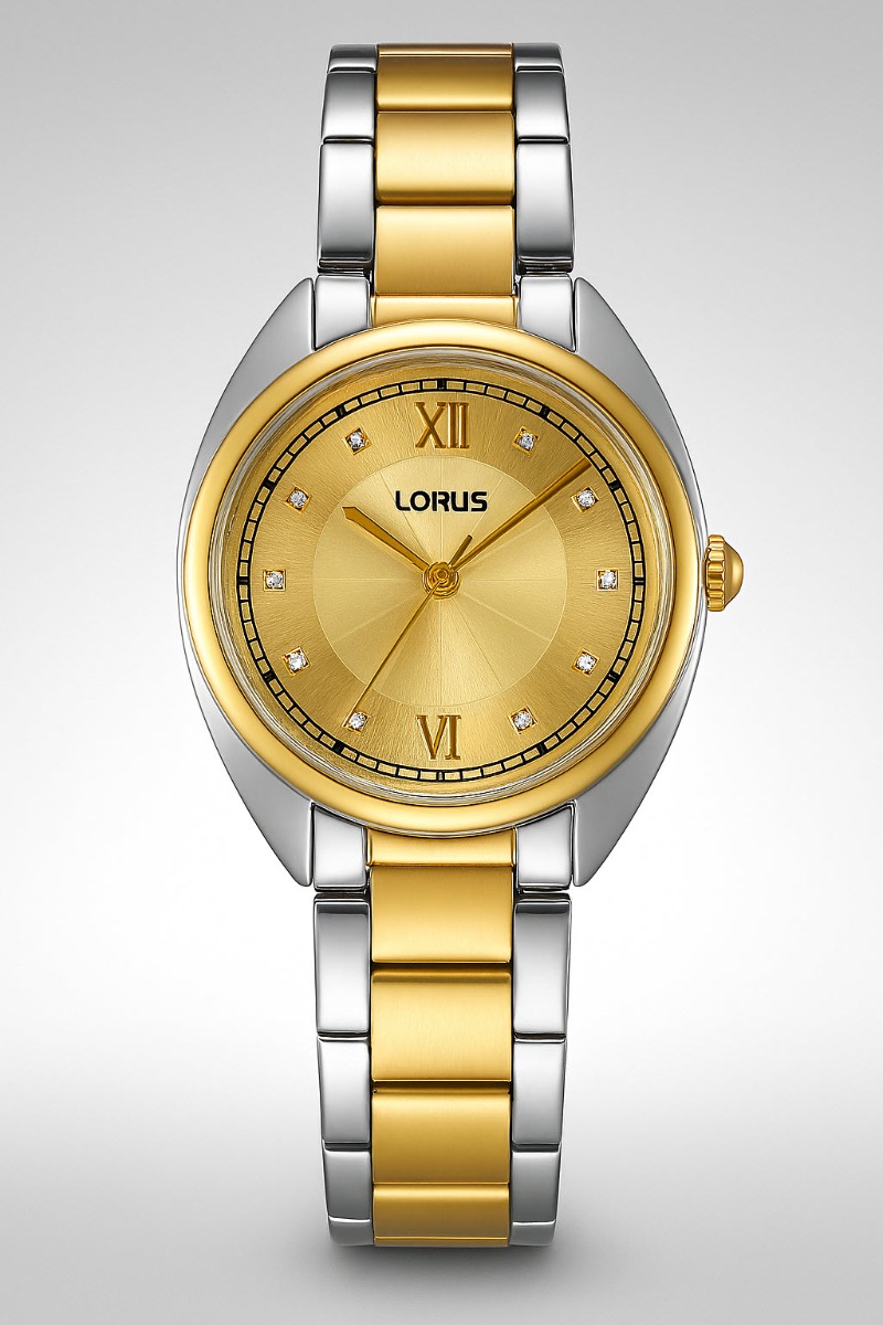 Lorus Elegant Crystal Ladies - Quartz - Silver - Damklocka - Rostfri stål - Härdat mineralglas