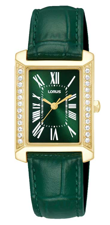Lorus Ladies Double Green RG242YX9 - Quartz - Guld - Damklocka - Läder - Härdat mineralglas