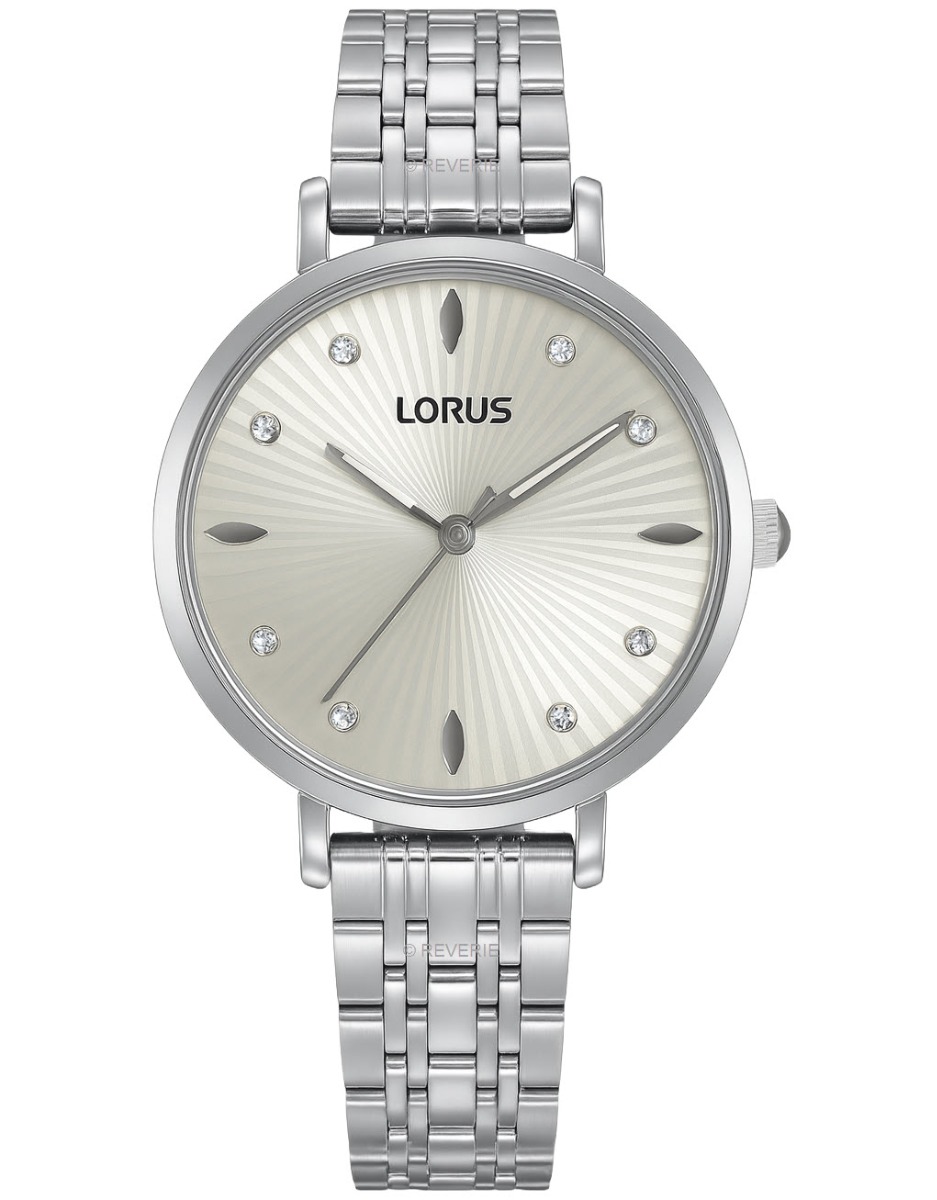 Lorus Glamourous Crystals Ladies 32mm - Quartz - Silver - Damklocka - Rostfri stål - Härdat mineralglas