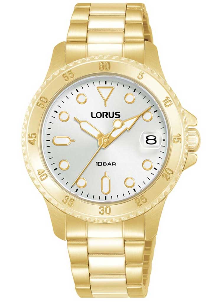 Lorus Ladies Sports RG816DX9 - Quartz - Guld - Damklocka - Rostfri stål - Härdat mineralglas